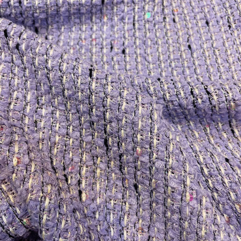 Sewing Tweed - Фиолетовая ткань твид с пайетками, окрашенная
