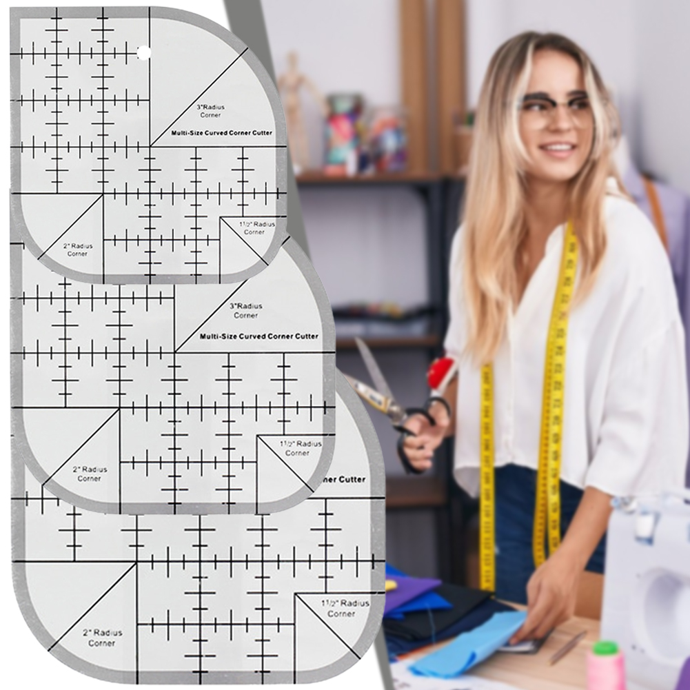 Quilting Ruler Square - Нескользящая изогнутая угловая линейка для резки