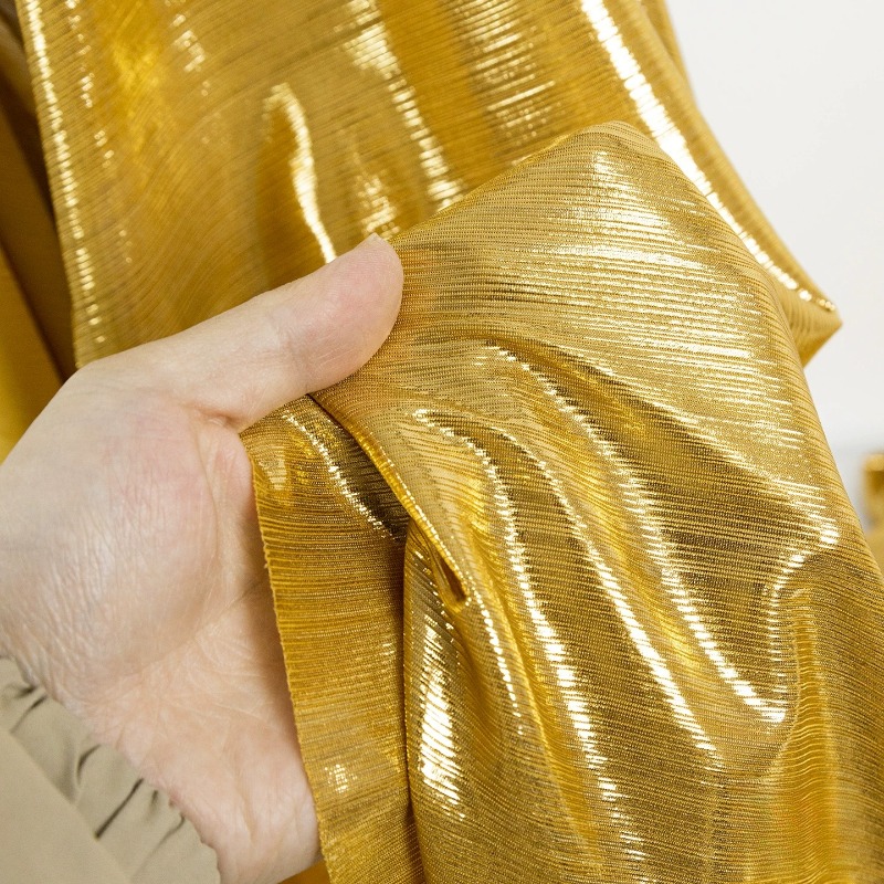 Sewing Fabric - Золотисто-желтая ребристая трикотажная ткань, эластичная, 100%