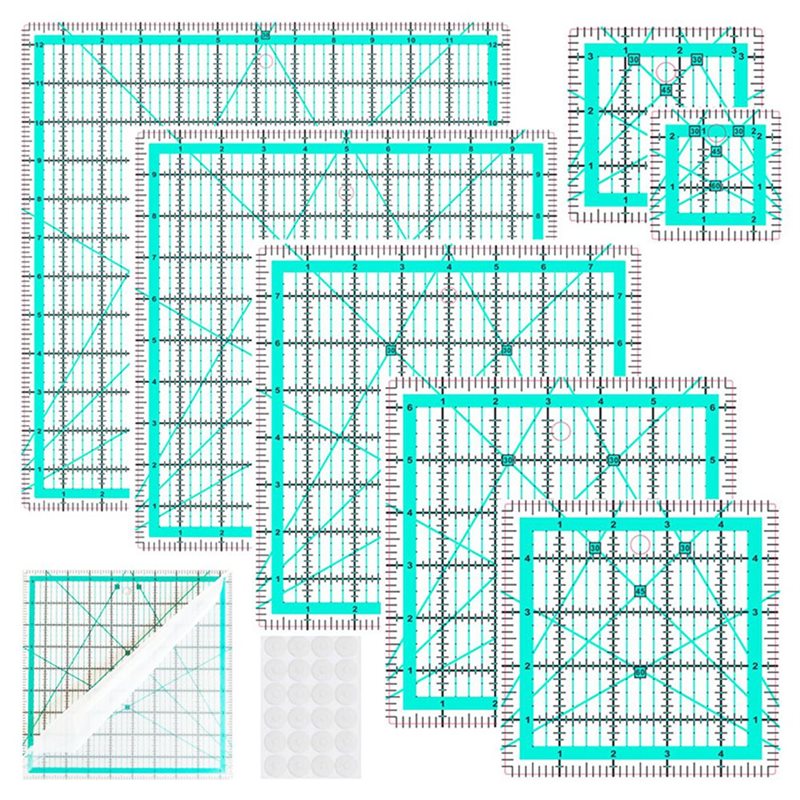 Quilting Ruler Square - Набор из 7 синих линеек для