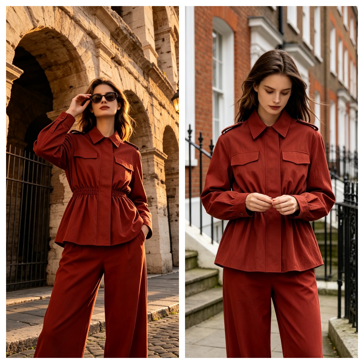 Shoulder Pad Set In - Женский комплект из двух предметов: брюки