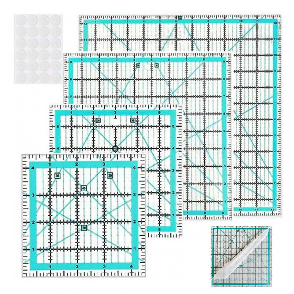 4 шт. акриловая линейка для кв – обзор и цена Quilting Ruler Square