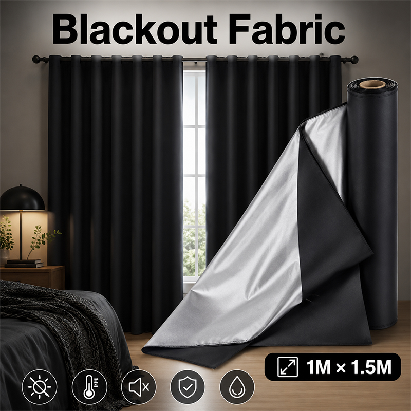Ткань блэкаут 1м, черная с сер – обзор и цена Sewing Fabric