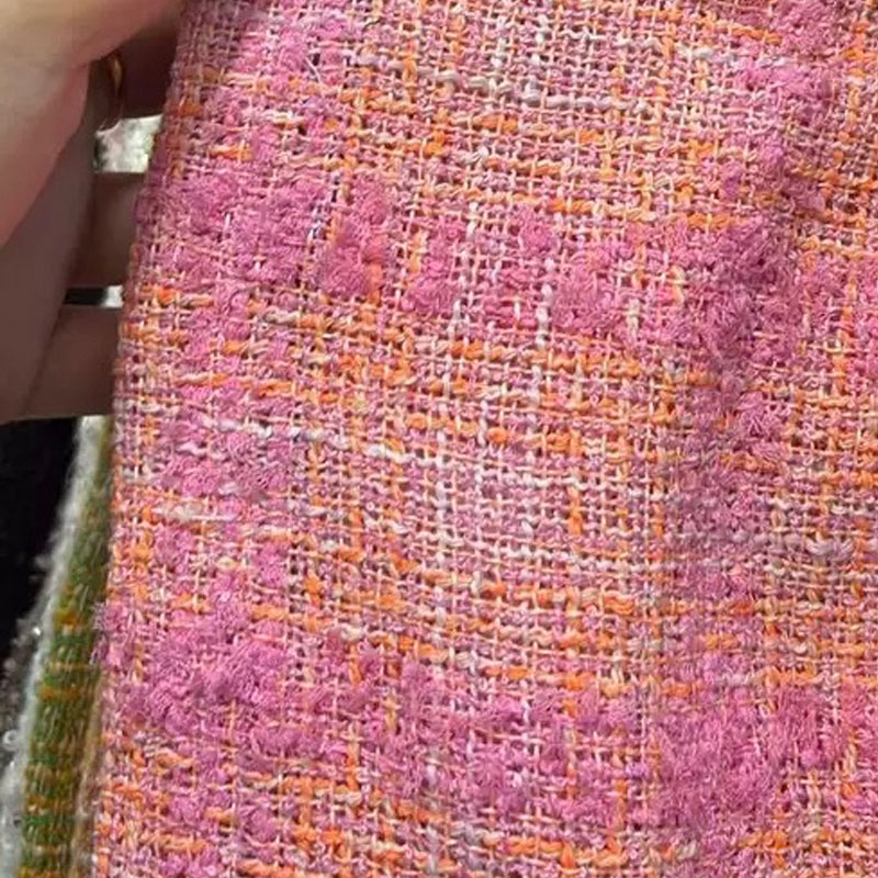Розово-оранжевая твидовая ткан – обзор и цена Sewing Tweed