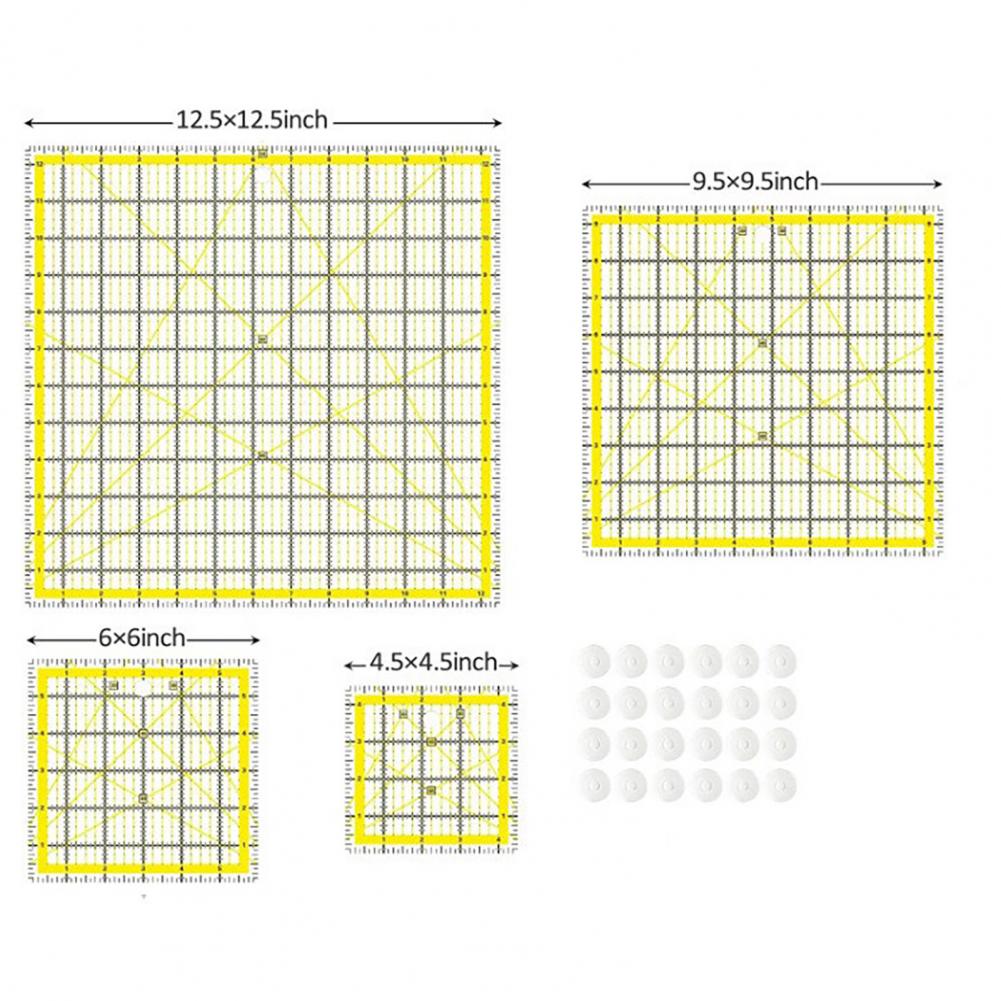 4 шт. акриловая линейка для кв – обзор и цена Quilting Ruler Square